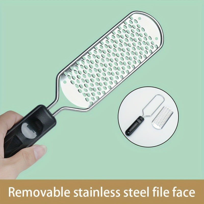 Stainless Steel Metal Foot Scrubber for Pedicure and Exfoliation, Professional Rasp for Foot Care